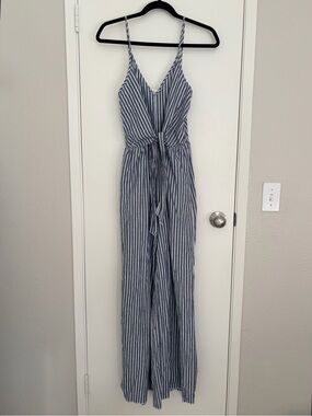lavender field Blue/White Striped Wide-Leg Jumpsuit